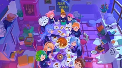 哔哩哔哩动漫星座庆生创意插画桌面壁纸