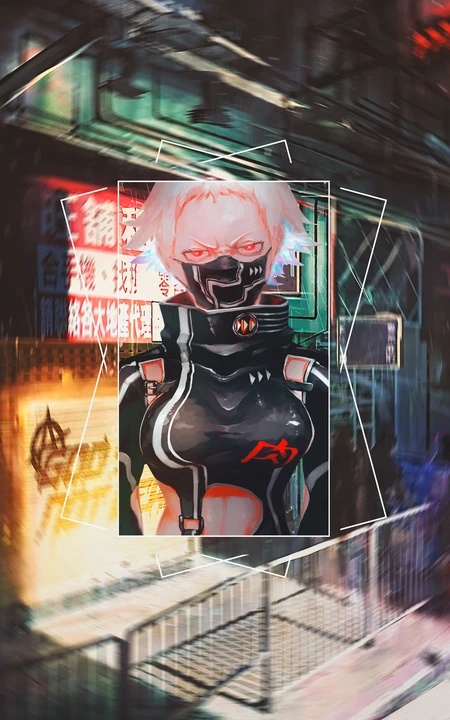 热门动漫人物相框拼贴插画手机壁纸
