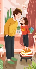 &ldquo;我心中的爸爸&rdquo;，父亲节父子（女）开心互动的瞬间高清插画配图