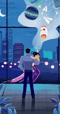 &ldquo;我心中的爸爸&rdquo;，父亲节父子（女）开心互动的瞬间高清插画配图