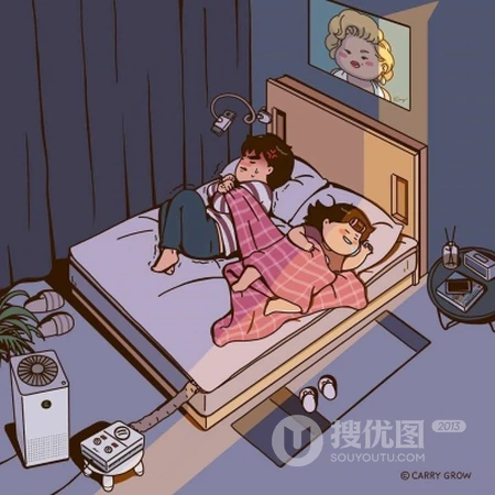 这才是生活，可爱又有生活滋味的情侣，夫妻日常卡通头像图片