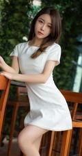 气质高挑女生轻熟夏诗诗Sally纯白连衣短裙袜装超高清图集