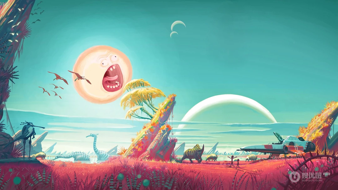成人动画&ldquo;Rick和Morty&rdquo;创意插画桌面壁纸