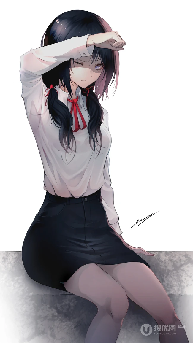 简洁纯白色背景动漫少女手机壁纸6月22日推荐合集