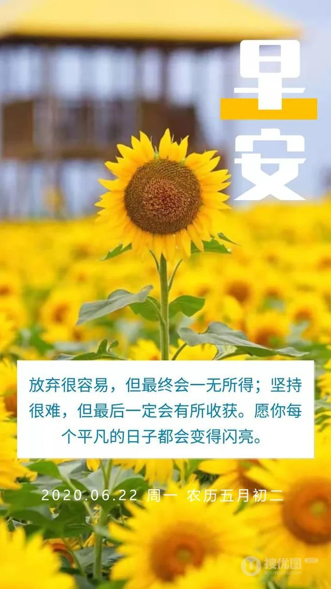 早安暖心话心语图片，2020年6月22星期一专属早安暖心话文字图片