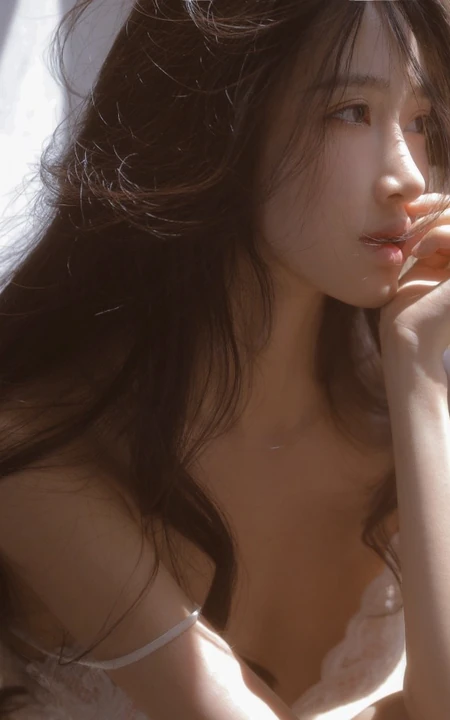 柔情似水的女人，气质纤细线条女生纯白蕾丝风格衣唯美写真图集