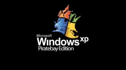 黑色背景，经典windows XP启动LOGO，创意的涂鸦字体壁纸图片