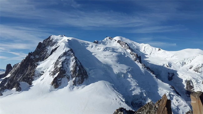 雪山风景，西欧的最高峰，勃朗峰唯美高清雪山景色风光图片
