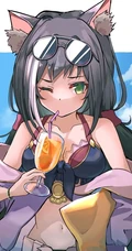 夏日泳装，《公主连结Re:Dive》泳装凯露（水黑）二次元插画图片选集