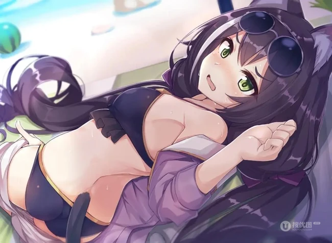 夏日泳装，《公主连结Re:Dive》泳装凯露（水黑）二次元插画图片选集