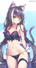 夏日泳装，《公主连结Re:Dive》泳装凯露（水黑）二次元插画图片选集