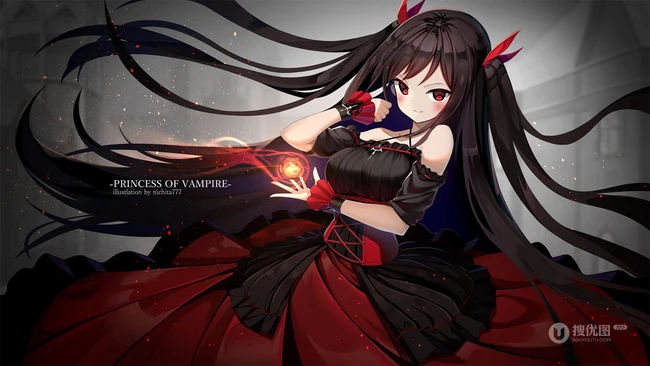 经典披肩双马尾女孩，二次元动漫双马尾少女插画图片合集