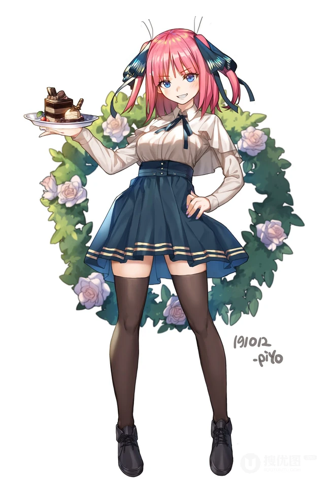 经典披肩双马尾女孩，二次元动漫双马尾少女插画图片合集
