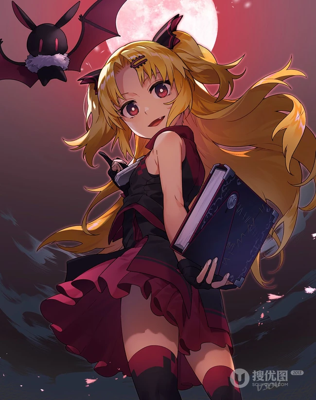 经典披肩双马尾女孩，二次元动漫双马尾少女插画图片合集