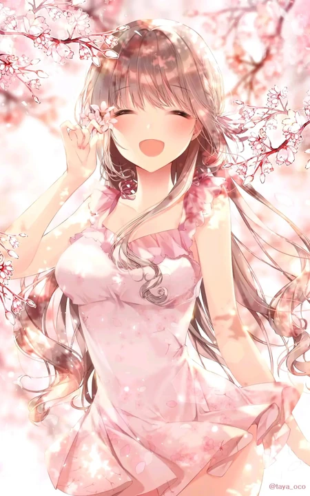 如梦似幻的樱花少女，二次元动漫少女和樱花的故事唯美高清图集