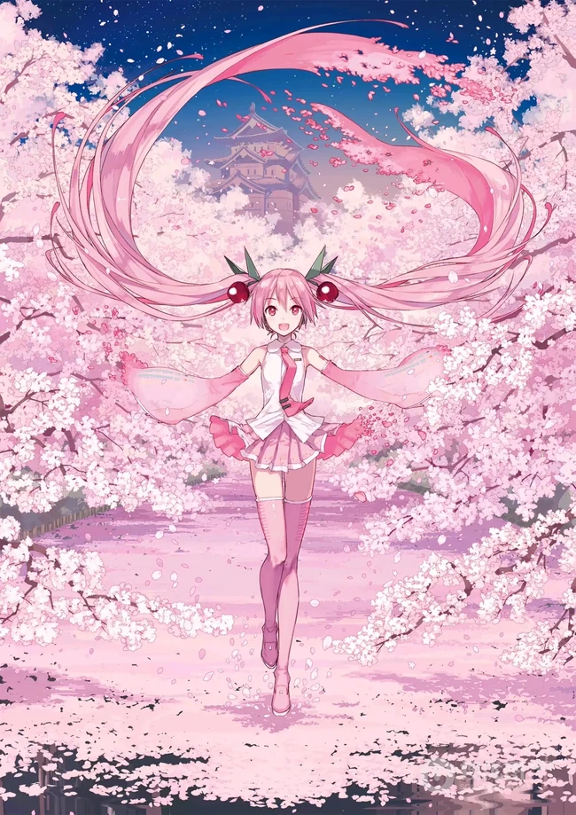 如梦似幻的樱花少女，二次元动漫少女和樱花的故事唯美高清图集