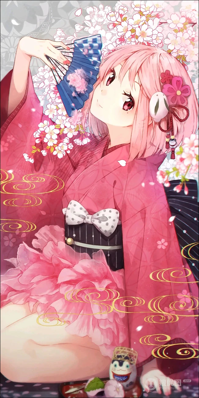 如梦似幻的樱花少女，二次元动漫少女和樱花的故事唯美高清图集