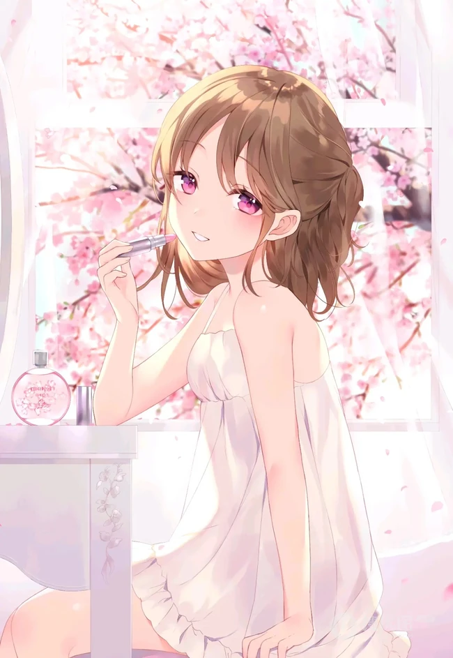 如梦似幻的樱花少女，二次元动漫少女和樱花的故事唯美高清图集