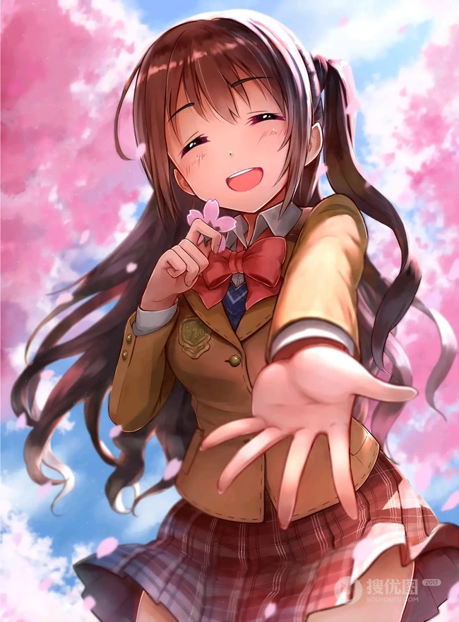 如梦似幻的樱花少女，二次元动漫少女和樱花的故事唯美高清图集