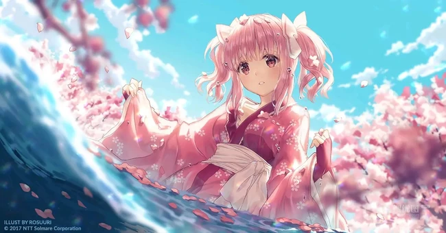 如梦似幻的樱花少女，二次元动漫少女和樱花的故事唯美高清图集