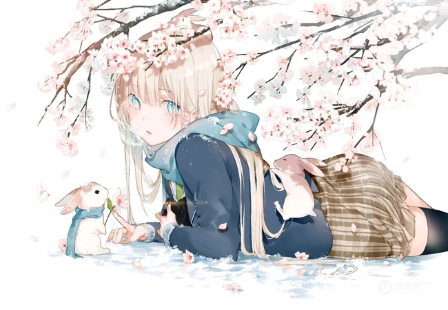 如梦似幻的樱花少女，二次元动漫少女和樱花的故事唯美高清图集