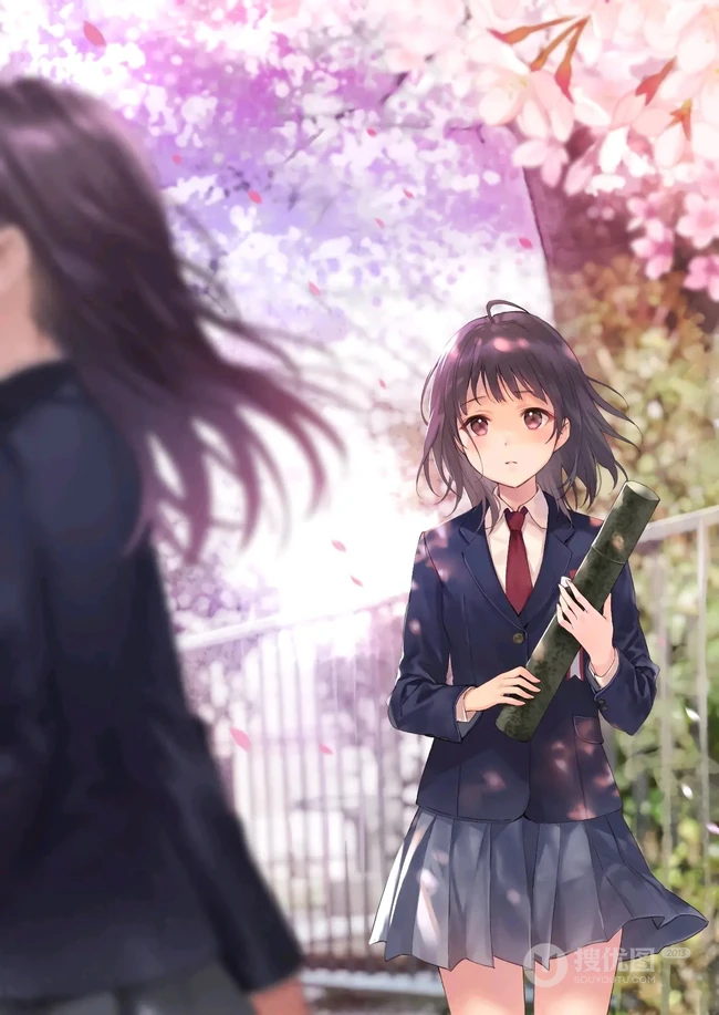 如梦似幻的樱花少女，二次元动漫少女和樱花的故事唯美高清图集