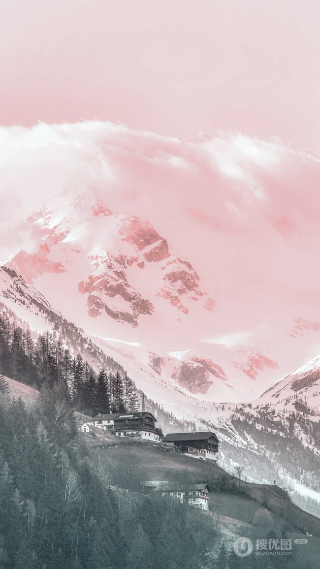 大气磅礴的唯美雪山风景手机壁纸