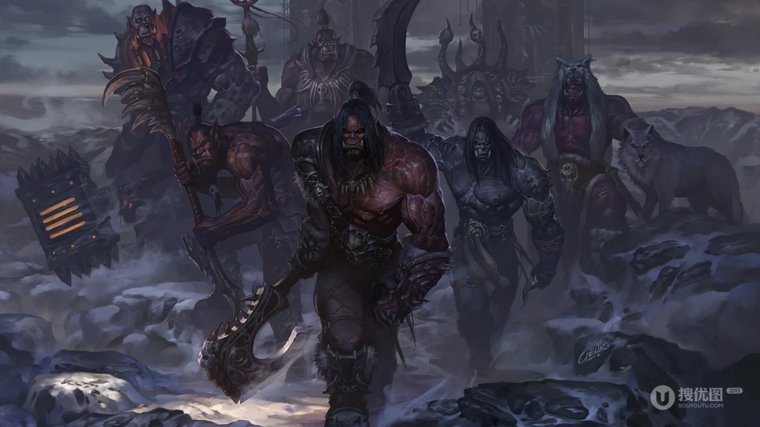 经典竞技游戏&ldquo;魔兽世界&rdquo;人物原型插画高清壁纸图片