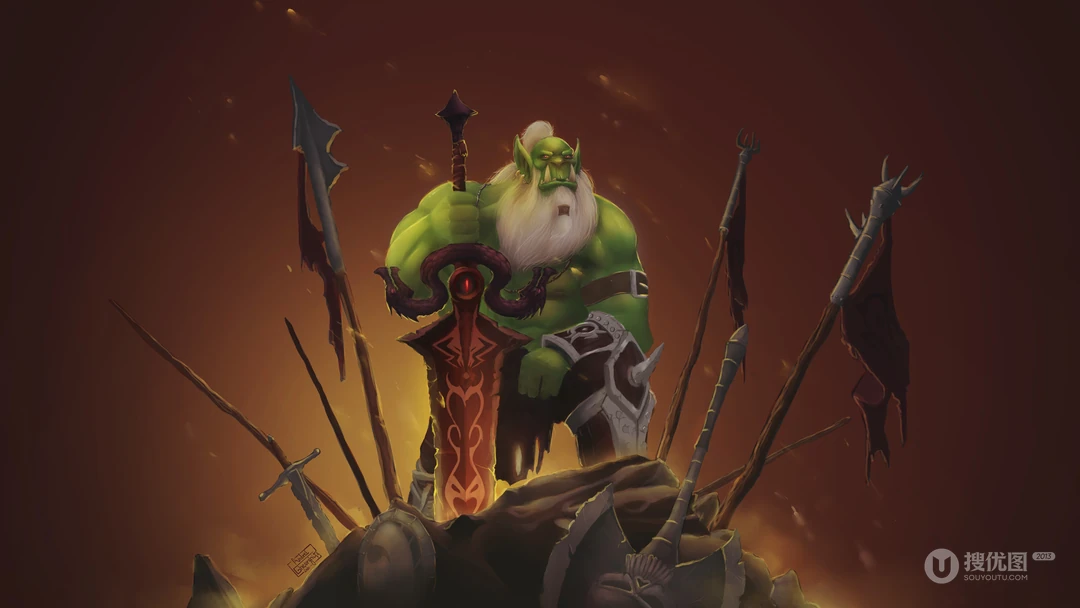 经典竞技游戏&ldquo;魔兽世界&rdquo;人物原型插画高清壁纸图片