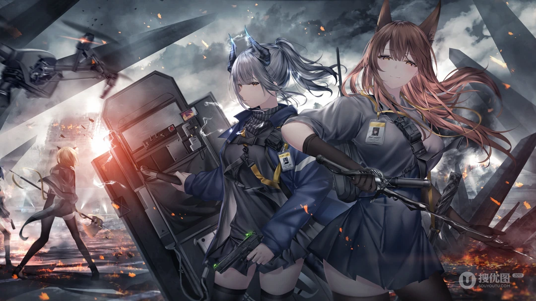 国产战略经营类手机游戏&ldquo;明日方舟&rdquo;超清插画桌面壁纸