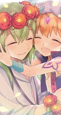 头戴花冠的二次元动漫少女超美插画图片