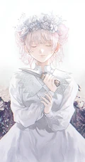 头戴花冠的二次元动漫少女超美插画图片