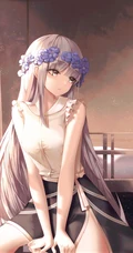 头戴花冠的二次元动漫少女超美插画图片