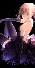 手机游戏FGO黑saber人物美图，精选二次元手绘黑saber人物插画图片