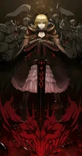 手机游戏FGO黑saber人物美图，精选二次元手绘黑saber人物插画图片