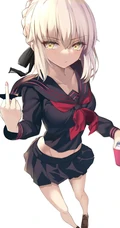 手机游戏FGO黑saber人物美图，精选二次元手绘黑saber人物插画图片