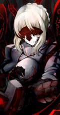 手机游戏FGO黑saber人物美图，精选二次元手绘黑saber人物插画图片