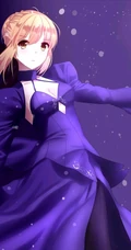 手机游戏FGO黑saber人物美图，精选二次元手绘黑saber人物插画图片