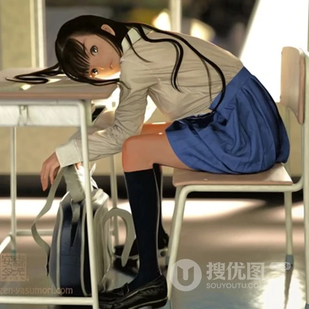 美好的校园生活，二次元动漫、卡通高中女生好看头像图片