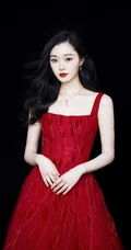 宋轶超美露背装肩带红裙气质写真图片
