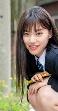 金度妍、金旻奎主演电视剧《撕漫男女》拍摄现场学生装照片