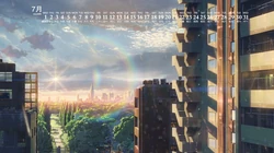 超美动漫场景插画日历壁纸图片，2020年7月日历壁纸图片欣赏