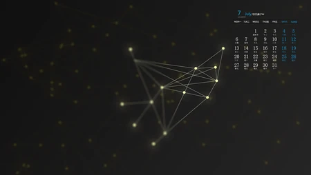 梦幻光影，光点，几何图形等简约日历壁纸图片-2020年7月日历壁纸精选