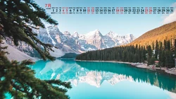 唯美的山山水水大自然景色日历壁纸，2020年七月日历桌面壁纸图片