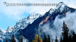 唯美的山山水水大自然景色日历壁纸，2020年七月日历桌面壁纸图片