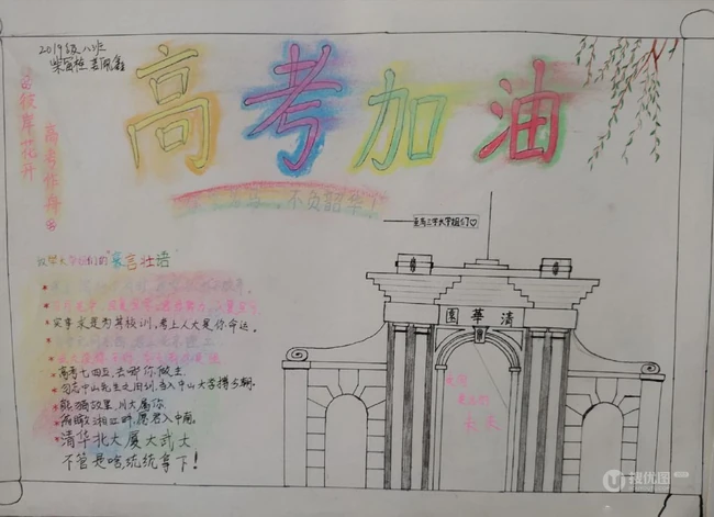 高考加油手抄报，板报设计作品欣赏，9张2020高考加油手抄报图片