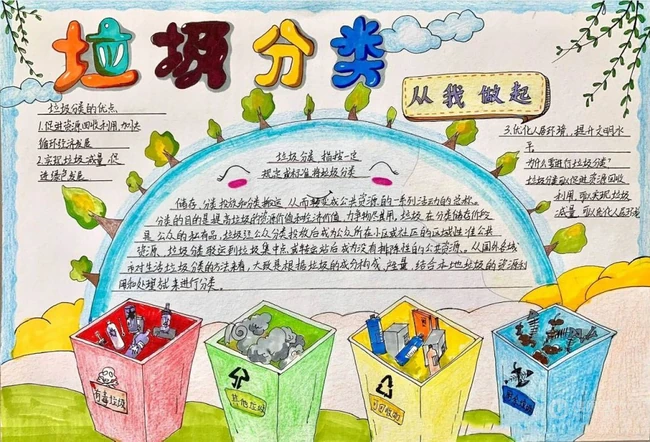 垃圾分类手抄报，9张精美垃圾分类手抄报设计作品欣赏