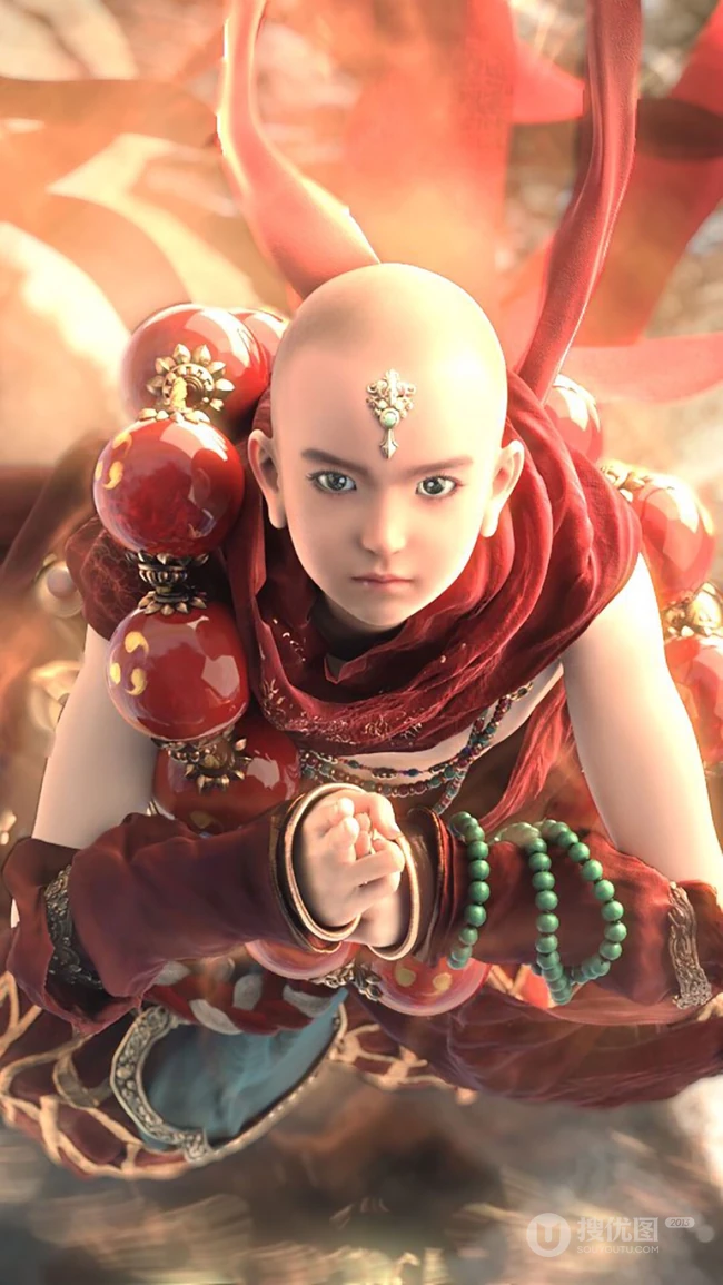 游戏《镇魔曲》职业小和尚圣修手机壁纸