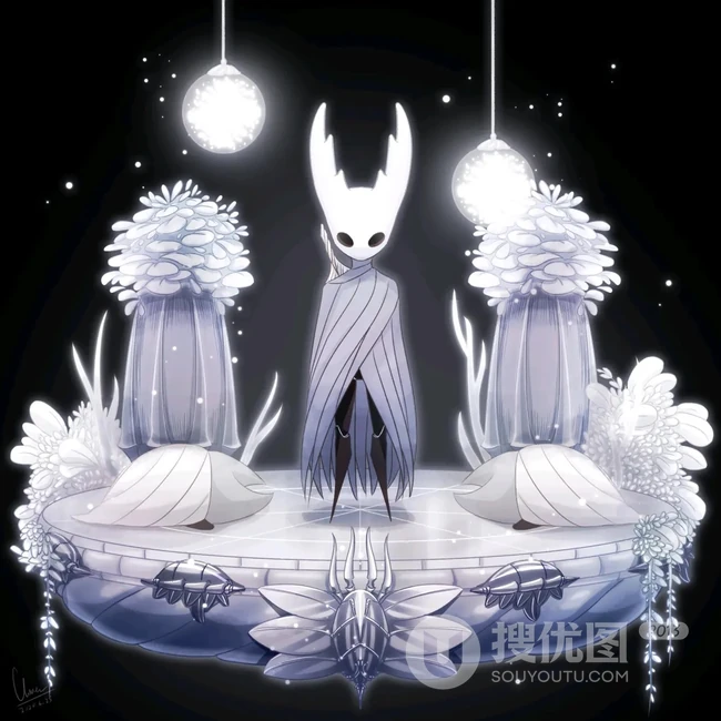 动画风格的银河恶魔城类型动作游戏《空洞骑士》人物插画图集