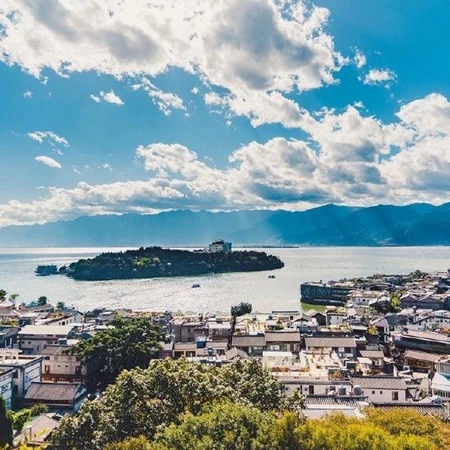 洱海，不同时间，不同位置地点的大理洱海风光景色图片